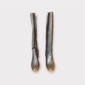 Marc Fisher Black Faux Leather Tall Boots